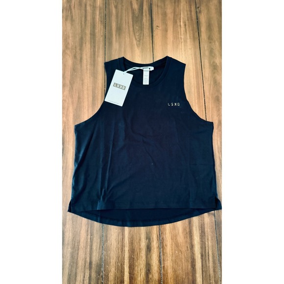 LSKD Deluxe PimaFLX Tank Top High Neck Sleeveless Breathable Black Size L,‎ NWT - Picture 1 of 4
